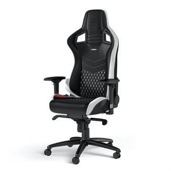 Noblechairs EPIC Genuine leather, čierna/biela/červená (NBL-RL-EPC-001)