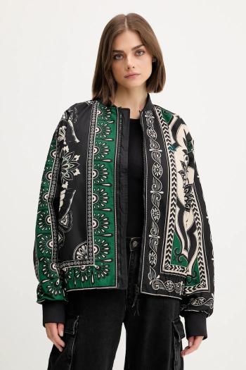 Bunda adidas x Farm Rio čierna farba, prechodná, oversize, JL8622