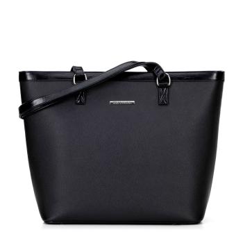 Dámska shopperka z ekokože čierno-strieborná 100-4Y-006-1S