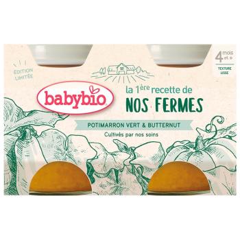 BABYBIO Príkrm zelená a maslová tekvica 2 x 130 g