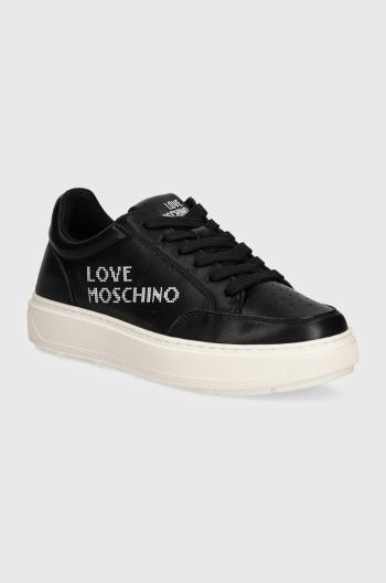 Kožené tenisky Love Moschino čierna farba, JA15124G1LIA0000