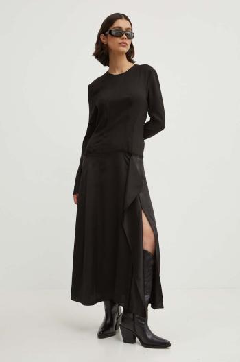 Šaty Moschino Jeans čierna farba, maxi, áčkový strih, 0418.8229