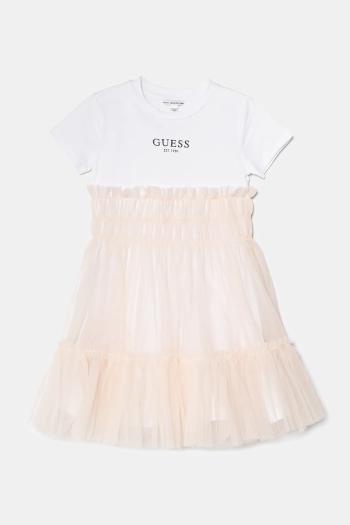 Dievčenské šaty Guess oranžová farba, midi, áčkový strih, J5RK18 K6YW0