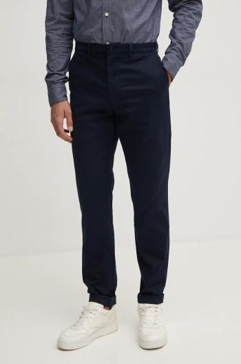Nohavice Tommy Hilfiger pánske, tmavomodrá farba, rovné, MW0MW36708
