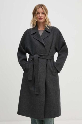 Kabát Calvin Klein dámska, šedá farba, zimný, oversize, 00040WL571