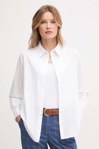 Bavlnená košeľa United Colors of Benetton biela farba, regular, s klasickým golierom, 5HAXDQ0AX