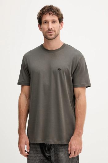 Bavlnené tričko Armani Exchange pánske, zelená farba, jednofarebné, XM001568 AF10358
