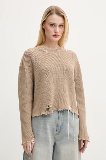 Bavlnený sveter MM6 Maison Margiela dámsky, béžová farba, S52HL0036