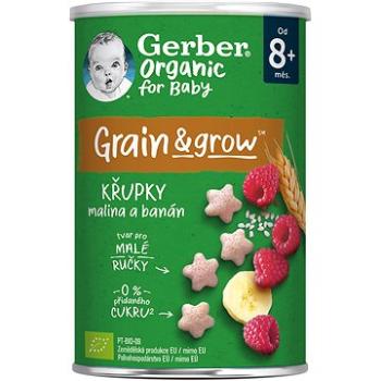 GERBER Organic chrumky s malinami a banánom 35 g (8445290301451)