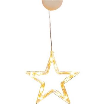 LED vianočná hviezda do okna, teplá biela farba, IP20, 3× AAA, prísavka (X04151110)