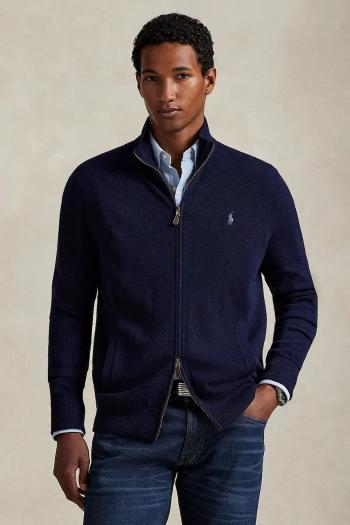 Vlnený kardigán Polo Ralph Lauren tmavomodrá farba, 710974149