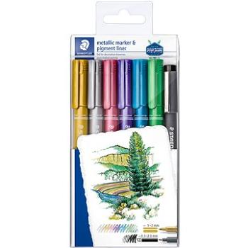 Staedtler 1 – 2 mm dekoračný, 6 metalických farieb + 1 čierny (4007817038390)