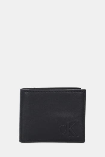 Kožená peňaženka Calvin Klein čierna farba, LV04G1071G