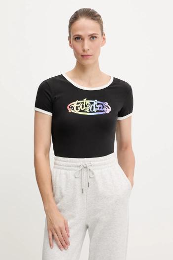 Tričko adidas Originals PRIDE dámske, čierna farba, JW0830