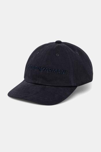Bavlnená šiltovka Emporio Armani tmavomodrá farba, s nášivkou, EM001319 AF14032