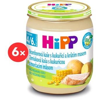 HiPP BIO Zemiakové pyré s kukuricou a morčacím mäsom – 6× 125 g (4062300276628)