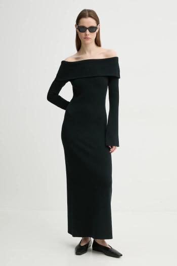 Šaty By Malene Birger BENNIE čierna farba, maxi, áčkový strih, 103115