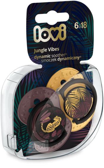 Cumi LOVI Jungle Vibes szilikon dinamikus cumi 6-18 m, sárga/piros 2 db