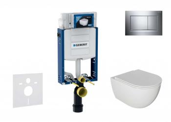 GEBERIT - Kombifix Set predstenovej inštalácie, klozetu Oudee a dosky softclose, tlačidlo Sigma30, chróm SANI15CA1115
