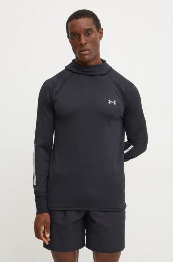 Bežecká mikina Under Armour Launch Elite čierna farba, s kapucňou, jednofarebná, 1386675