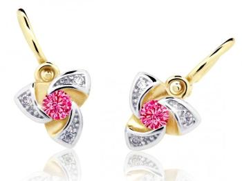 Cutie Jewellery Zlaté detské náušnice C2203-10-X-1 fuchsiová