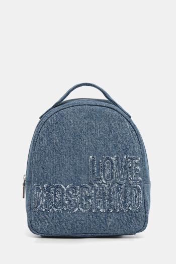 Džínsový batoh Love Moschino dámsky, malý, s nášivkou, JC4246PP0MKM0750