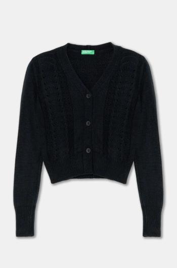 Detský sveter United Colors of Benetton čierna farba, tenký, 1370C601Q