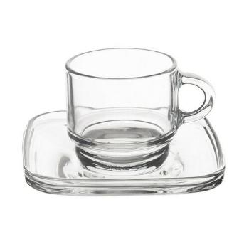 Orion Sada sklenených hrnčekov s podšálkou Cozy 6, 0,091 ml, 91 ml