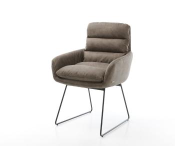 Jedálenská stolička Abelia-Flex s podrúčkami taupe vintage tenká