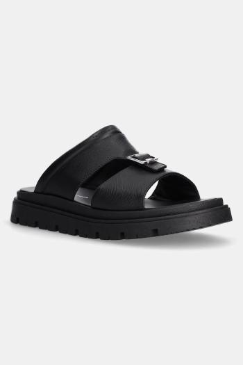 Kožené šľapky Tommy Hilfiger čierna farba, T4B2-33948