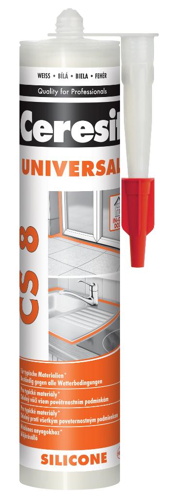 CERESIT CS 8 - Univerzálny silikón STANDARD biely 0,28 L