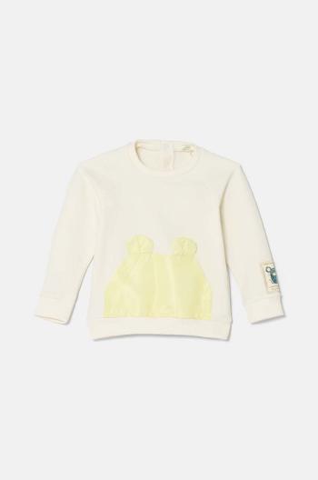 Mikina pre bábätká United Colors of Benetton béžová farba, s nášivkou, 32KNA1054