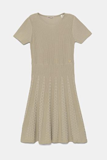 Dievčenské šaty Guess šedá farba, midi, áčkový strih, J5RK40 Z3M80