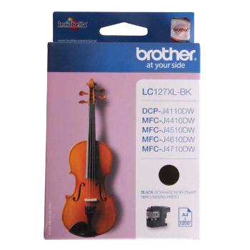 Brother originál ink LC-127XLBK, black, 1200str., Brother MFC-J4510 DW, čierna