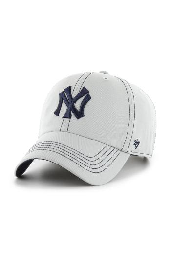 Šiltovka 47 brand MLB New York Yankees šedá farba, s nášivkou, BCPTN-CONCU17GWS-GY15