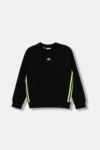 Detská mikina adidas Originals čierna farba, s nášivkou, JV7795