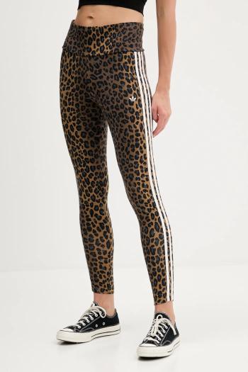 Legíny adidas Originals Legging hnedá farba, vzorované, JW7308