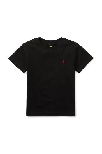 Detské bavlnené tričko Polo Ralph Lauren čierna farba, jednofarebné, 322832904036