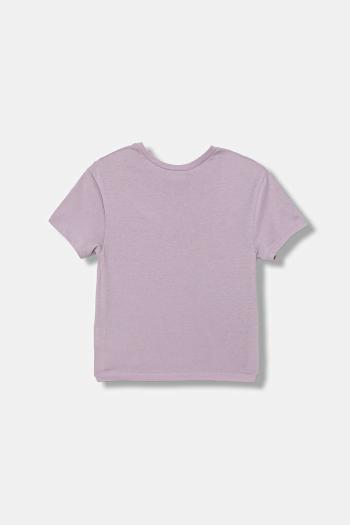 Detské bavlnené tričko United Colors of Benetton fialová farba, 3X1SG10JV