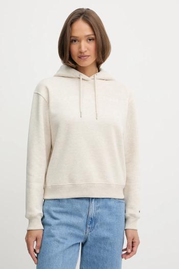 Mikina Tommy Hilfiger čierna farba, s kapucňou, s nášivkou, WW0WW43598