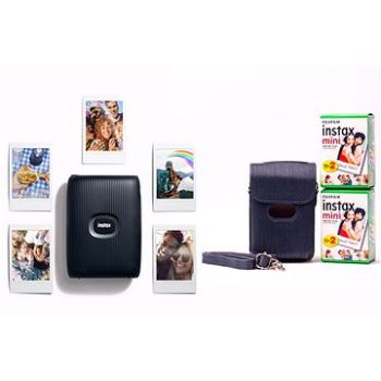 Fujifilm Instax Mini Link 2 Space Blue + Link Case Blue Bundle (FTINFTVA2205)
