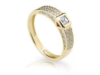 Cutie Jewellery Trblietavý prsteň zo žltého zlata so zirkónmi Z6715-2361-10-X-1 61 mm