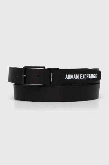 Obojstranný kožený opasok Armani Exchange pánsky, čierna farba, 951394 4R850