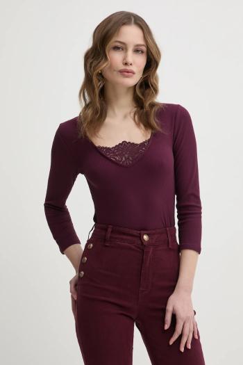 Body Morgan TDOUNIA dámske, bordová farba, holý chrbát, TDOUNIA