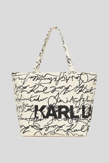 Bavlnená taška Karl Lagerfeld biela farba, A3W50030