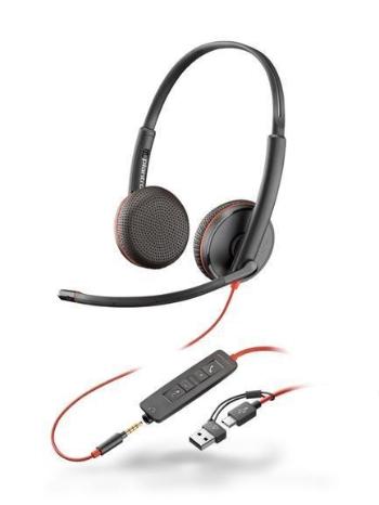 Poly Blackwire 3325 MS Teams náhlavná súprava, 3.5 mm jack + USB-C/A adaptér, stereo