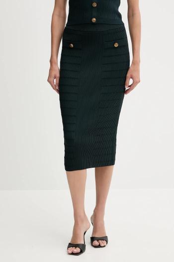 Sukňa Guess EVANGELINE zelená farba, midi, puzdrová, W5YD66 Z0130