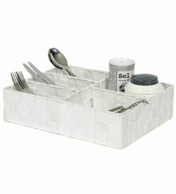 Compactor ruha- és kiegészítő-rendszerező TEX 32 x 25 x 8 cm, fehér, fehér