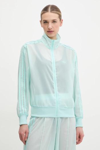 Mikina adidas Originals Adicolor dámska, tyrkysová farba, jednofarebná, JN6128