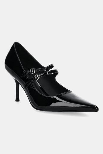 Kožené lodičky Jeffrey Campbell TYPIST čierna farba, U129-12